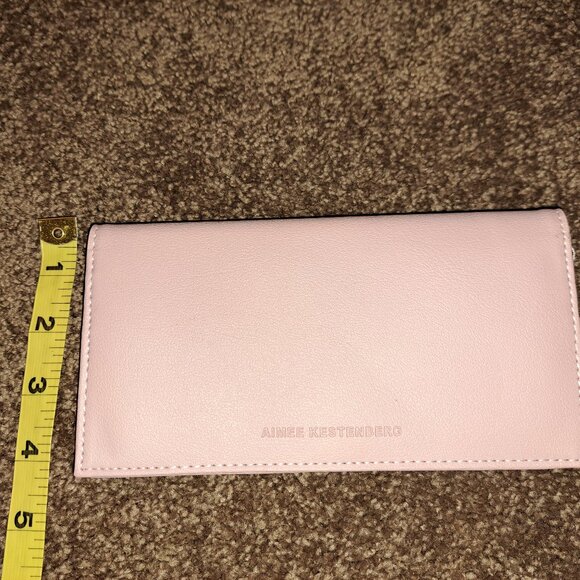 AIMEE KESTENBERG Pink Vegan Leather Bifold Credit Card Wallet ,Gold Hardware - Picture 8 of 8